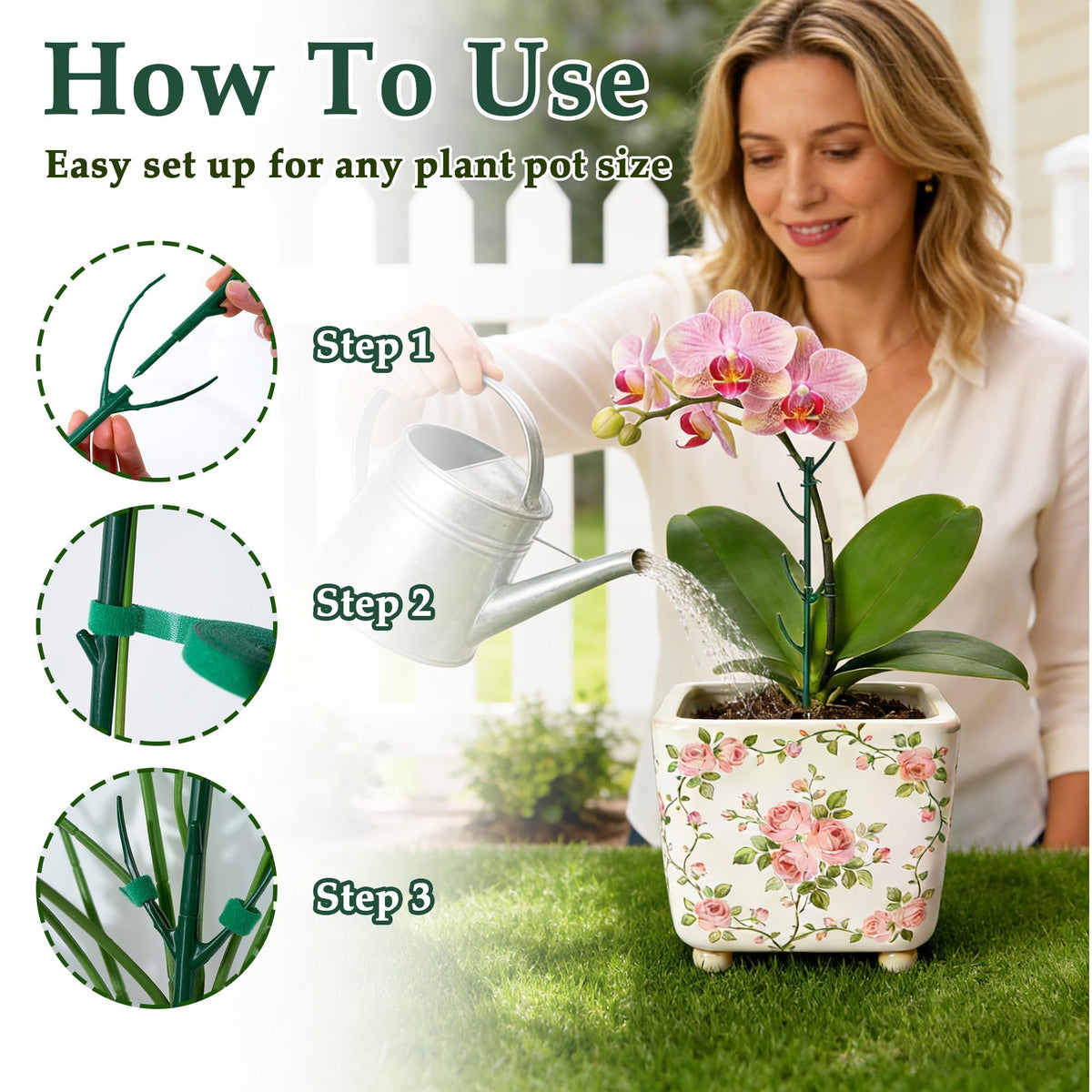Sunanday durable weather-resistant stakes withstand sun, rain, and wind for season-long support.