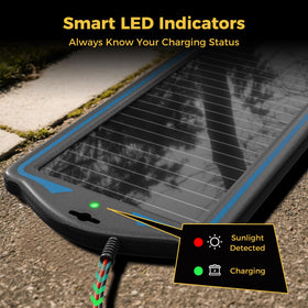 SUNAPEX charging indicators show red and green status for easy monitoring.