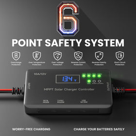 SUNAPEX MPPT safety protections for safe charging