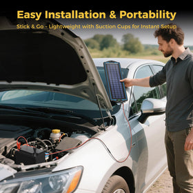 SUNAPEX suction cups enable quick window mounting for portable use.
