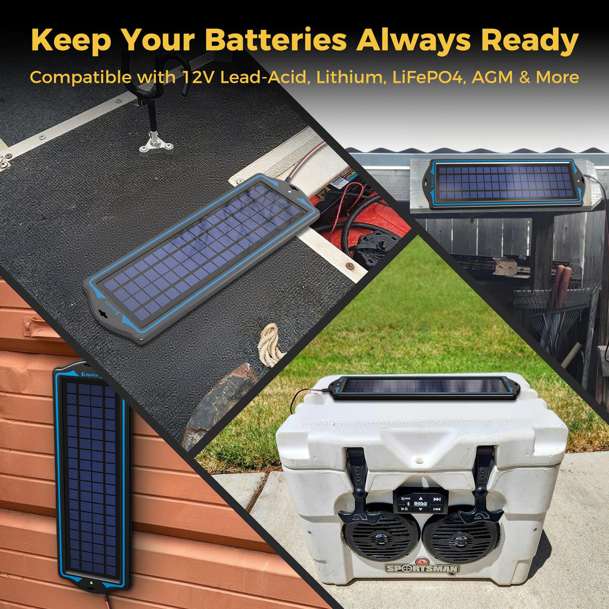 SUNAPEX portable lightweight design ideal for on the go charging.