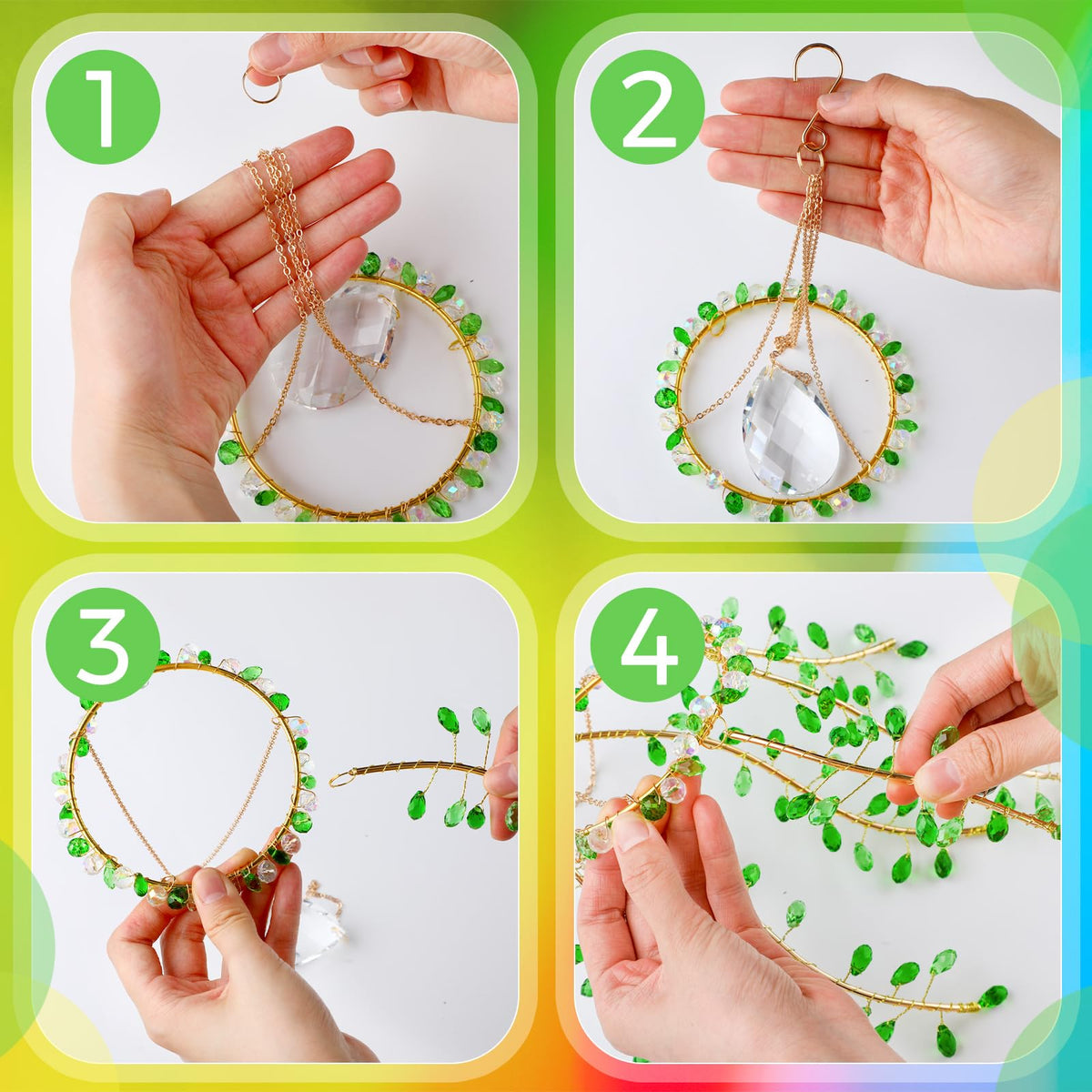 Suncalla crystal sun catchers with chain for wall or window hanging.
