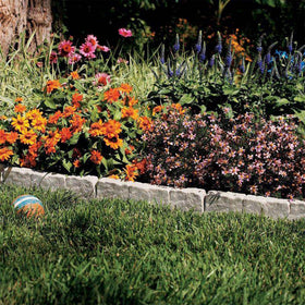 Suncast 90-degree corner edging supports precise flower-bed boundaries