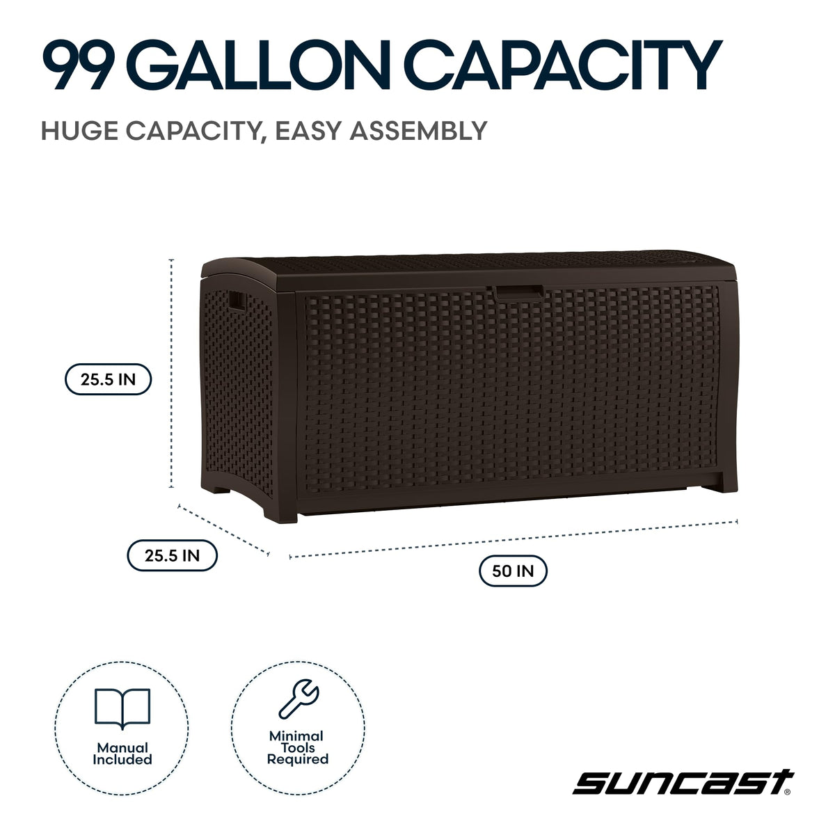 Suncast DBW9200 end-handles enable easy lifting.