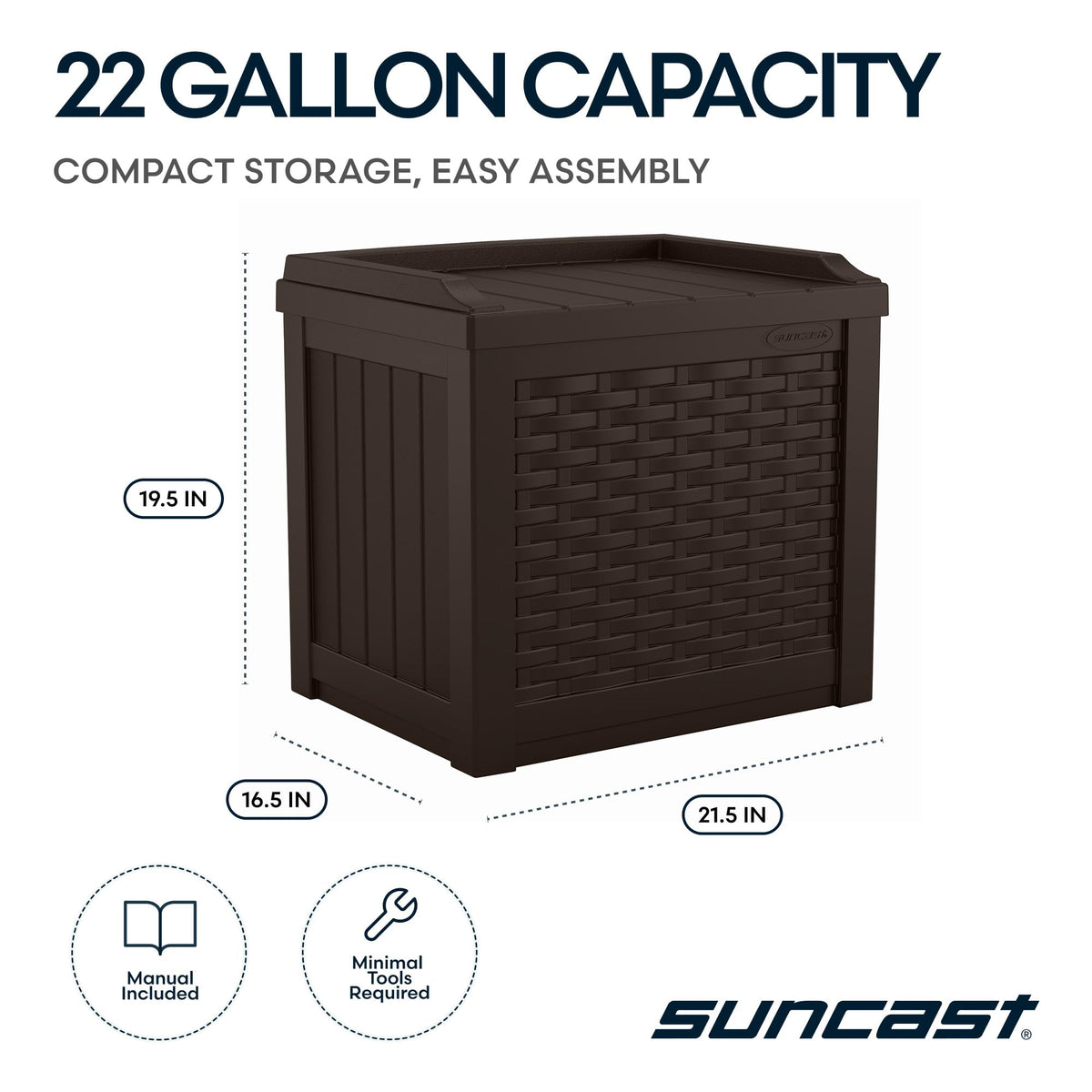 Suncast weatherproof resin deck box protects towels in all seasons