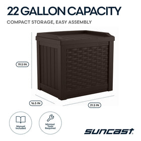 Suncast weatherproof resin deck box protects towels in all seasons