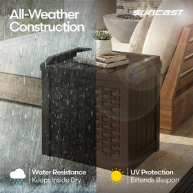 Suncast easy tool-free assembly shown for quick setup