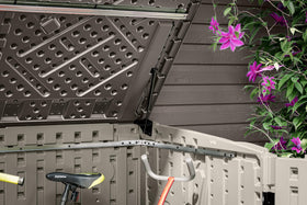 Exterior of Suncast shed made from all-weather resin