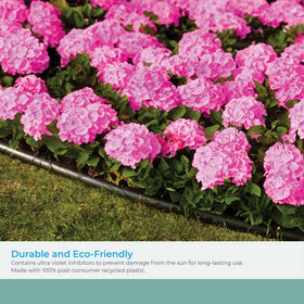 Suncast double ridge design adds definition to borders around gardens and flower beds.