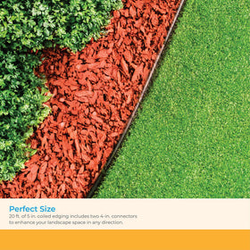 Suncast edging roll made from 100% post-consumer recycled plastic for eco-friendly borders.