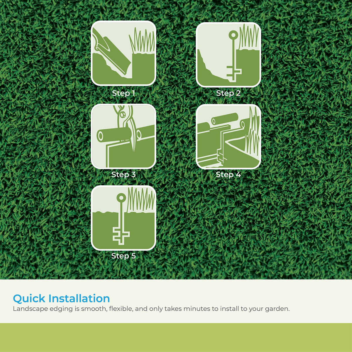Suncast edging roll with UV inhibitors resists sun damage for long-lasting borders.