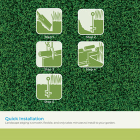Suncast edging roll with UV inhibitors resists sun damage for long-lasting borders.