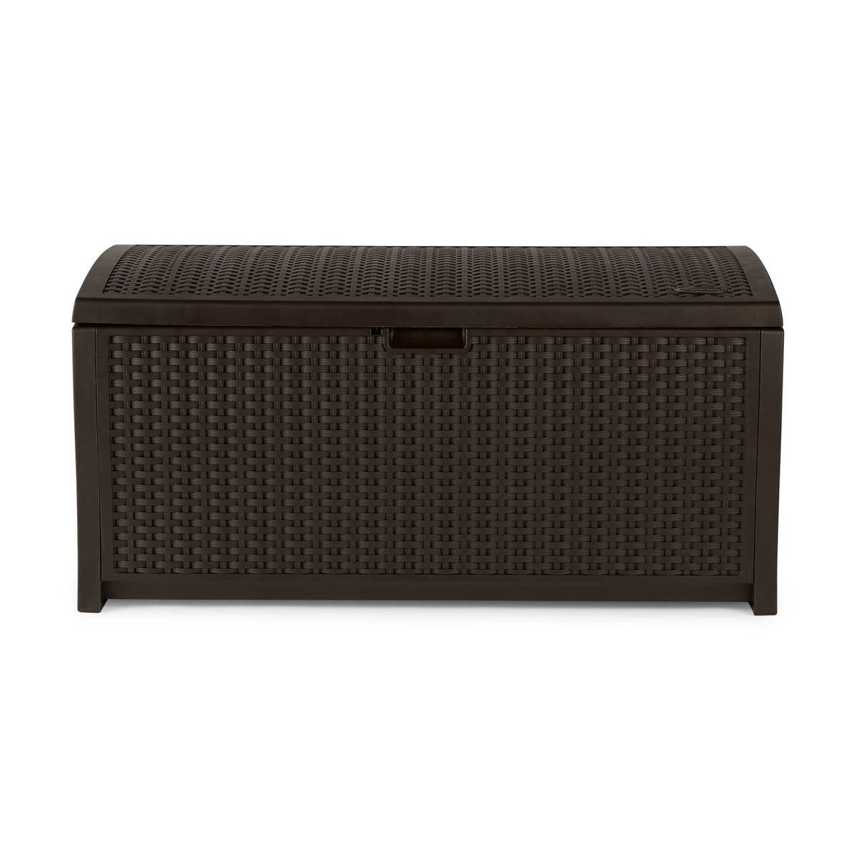 Suncast heavy-duty storage box withstands sun, rain, and snow with UV protection.