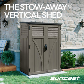 Weatherproof resin construction shown for year-round outdoor protection.