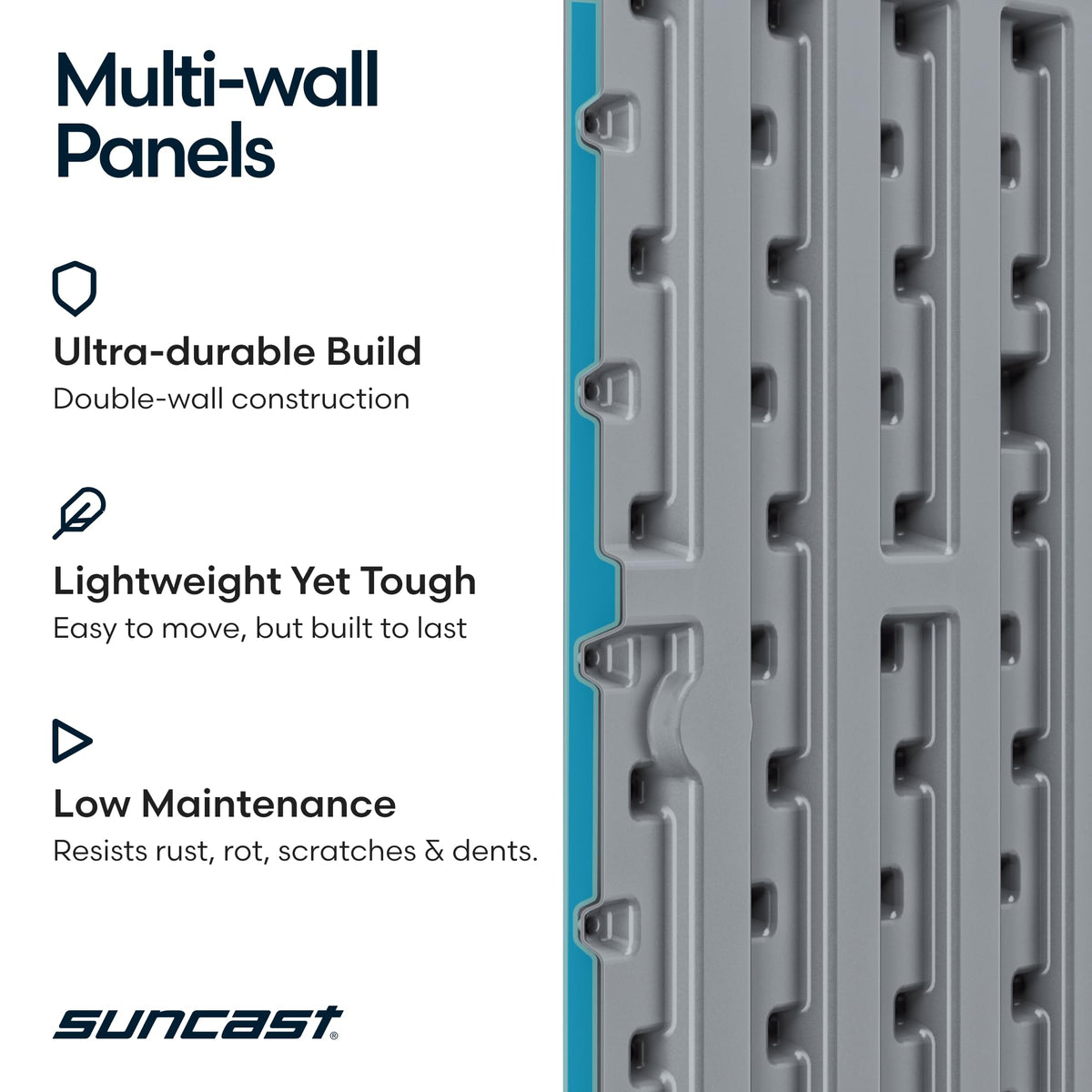 Suncast 200-gallon capacity handles towels, gear, and cushions for convenient outdoor storage.