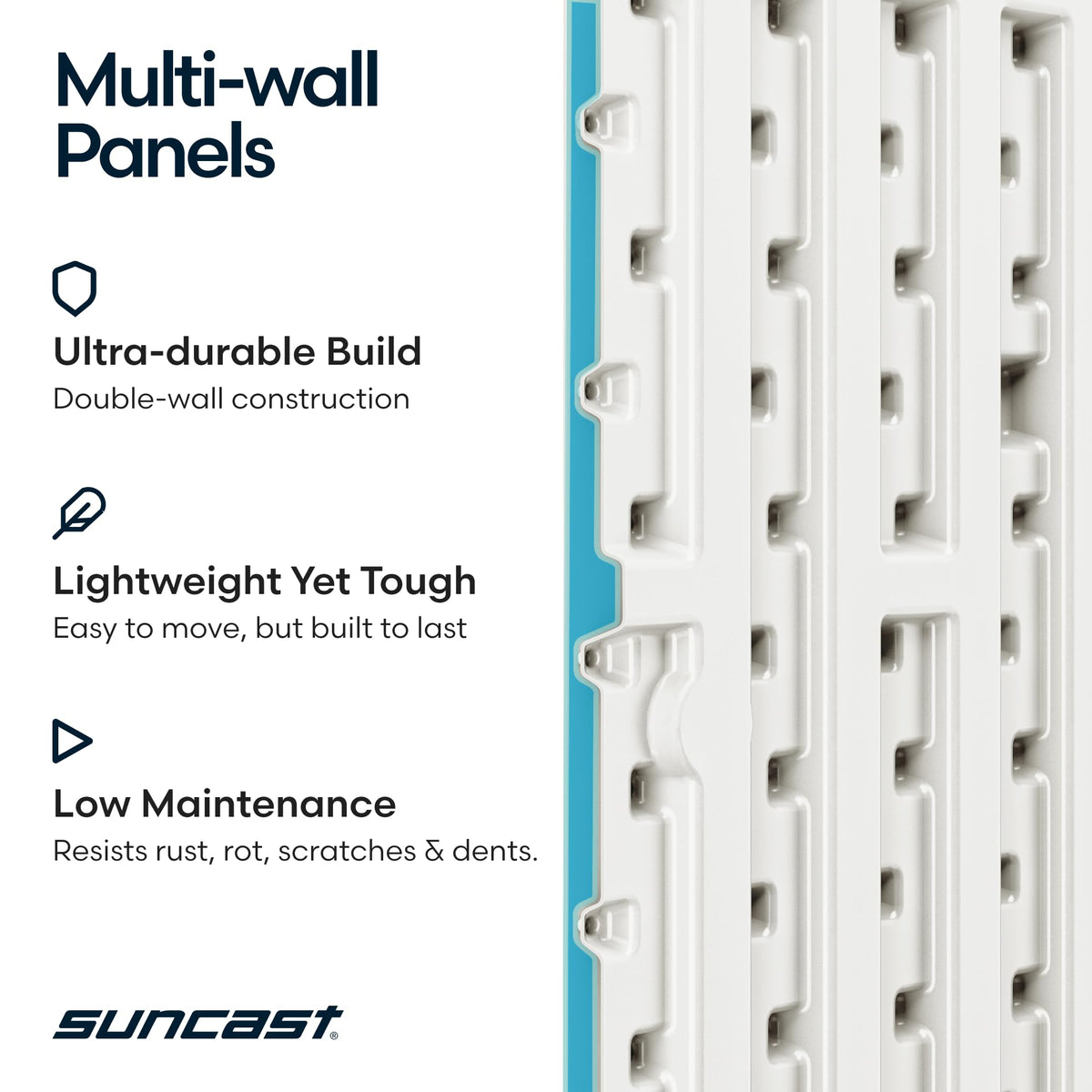 Suncast wicker texture close-up conveys durable resin finish resistant to fading