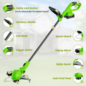 SUNCHERS two 2.0Ah batteries deliver longer runtimes for extended yard work.