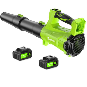 SUNCHERS electric leaf blower with dual tubes for precise debris reach