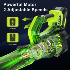 Sunchers two batteries extend runtime for longer cleaning sessions.