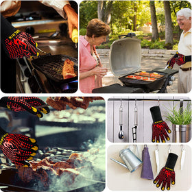 Sunchin BBQ gloves enable safe handling of hot cookware and meats.