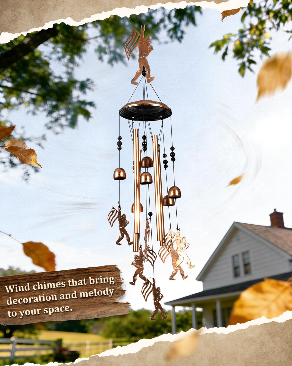 Suncket Bigfoot wind chimes yard decor endure sun and rain in the garden.