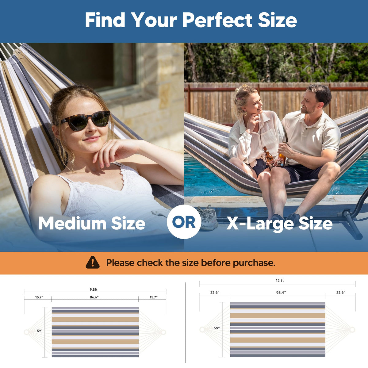 SUNCREAT outdoor hammock suitable for indoor and outdoor use.