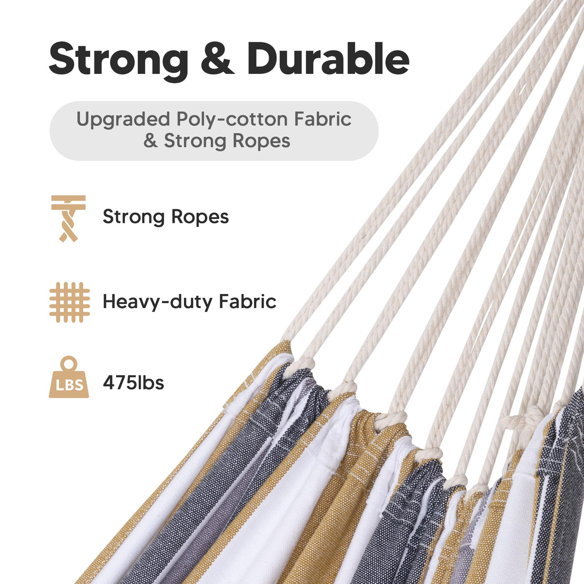 SUNCREAT portable hammock is easy to carry and set up indoors or outdoors.
