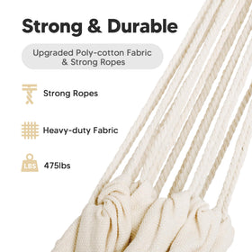 SUNCREAT hammock rope end highlights durable construction and longevity.