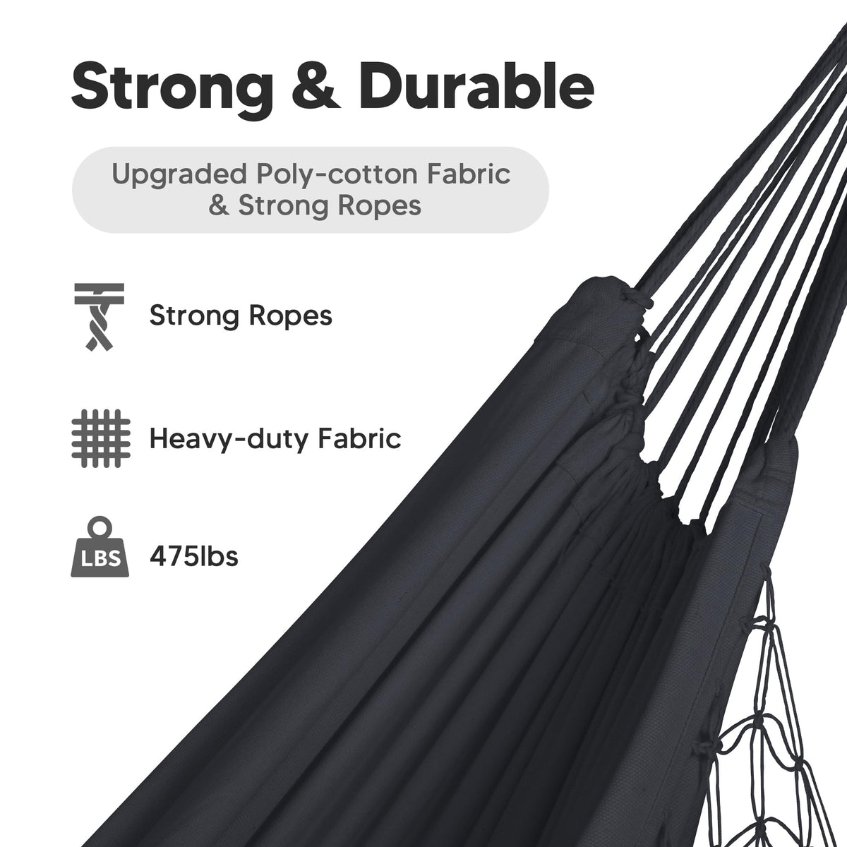Suncreat lightweight portable hammock ready for quick camping setup.