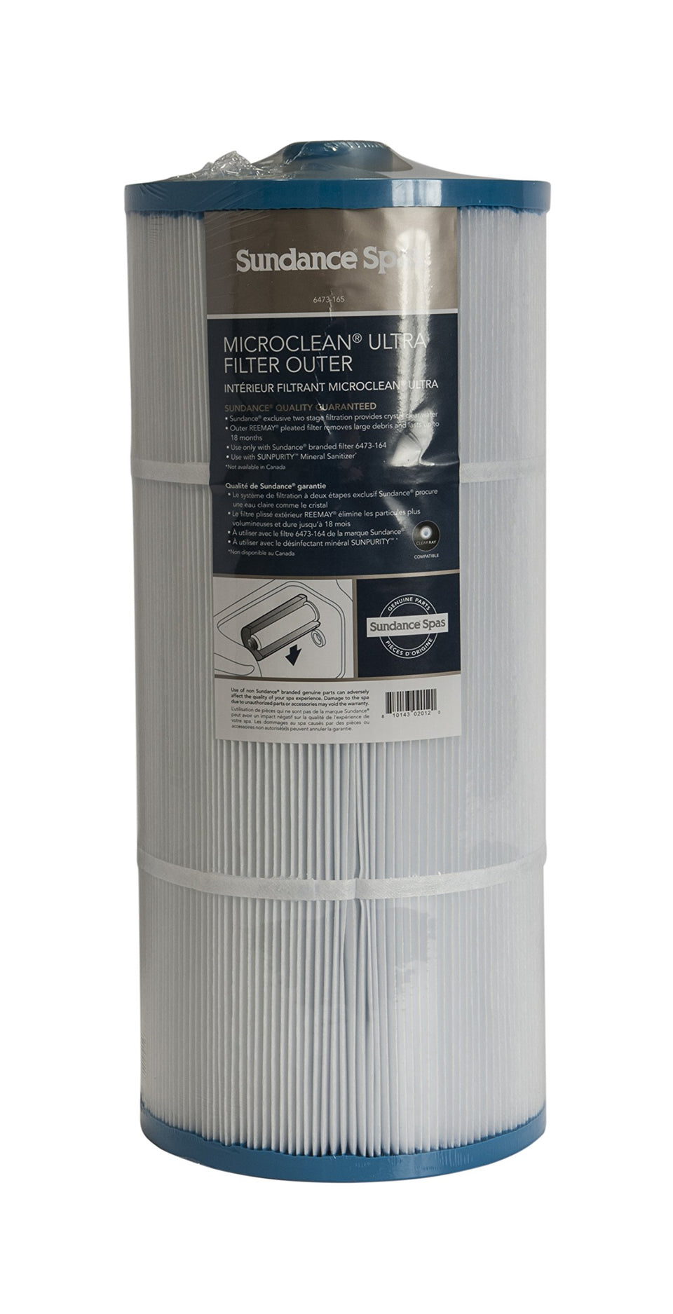 Sundance MicroClean Ultra outer filter close-up shows pleated media for efficient filtration