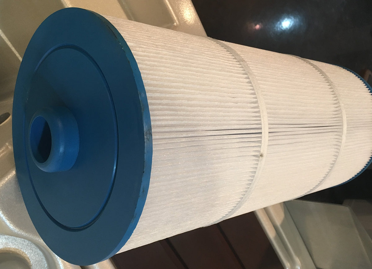 Rinseable, reusable Sundance filter reduces spa maintenance time