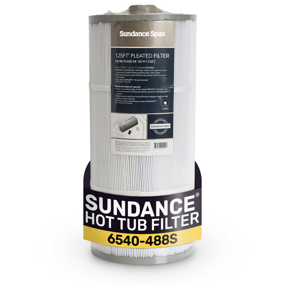 Sundance 6540-488 spa filter front view promotes clean water filtration