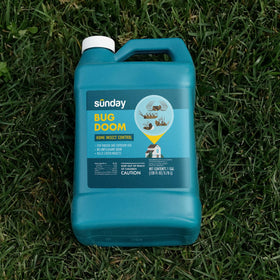 SUNDAY Bug Doom pest defense targeting ants, bed bugs, and spiders around the yard