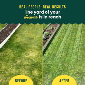 Lawn Kickstart being sprayed evenly across a lawn for uniform coverage