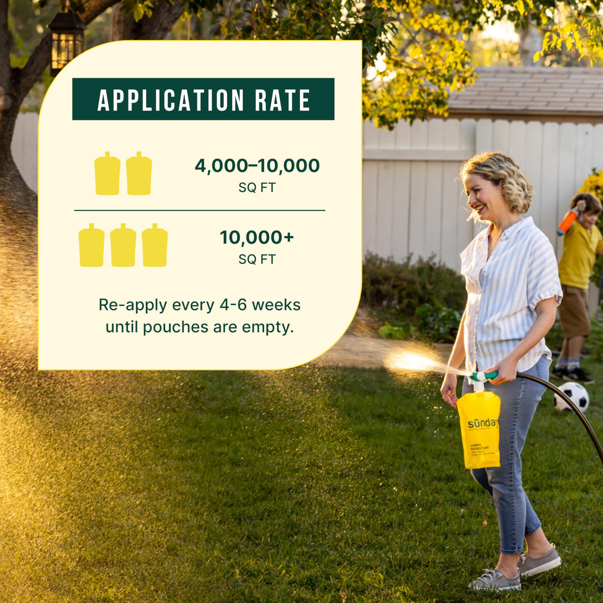 Easy DIY lawn care with Lawn Kickstart spray action and hose