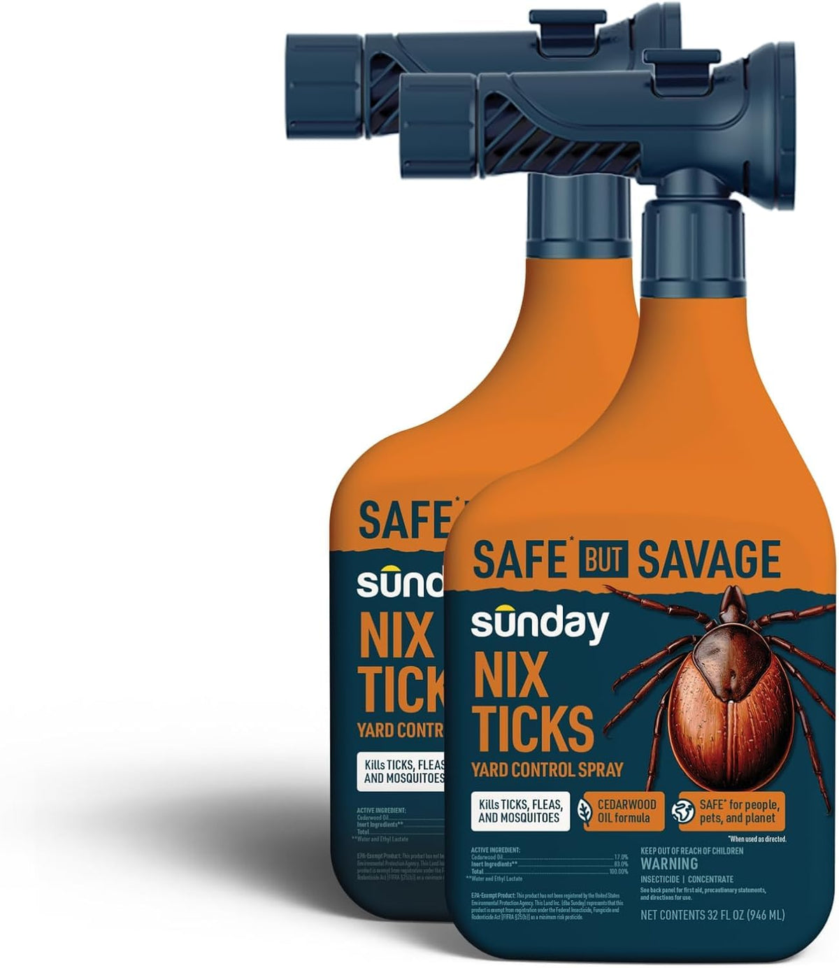 Sunday Nix Ticks bottle front ready-to-use cedar oil pest control for yards