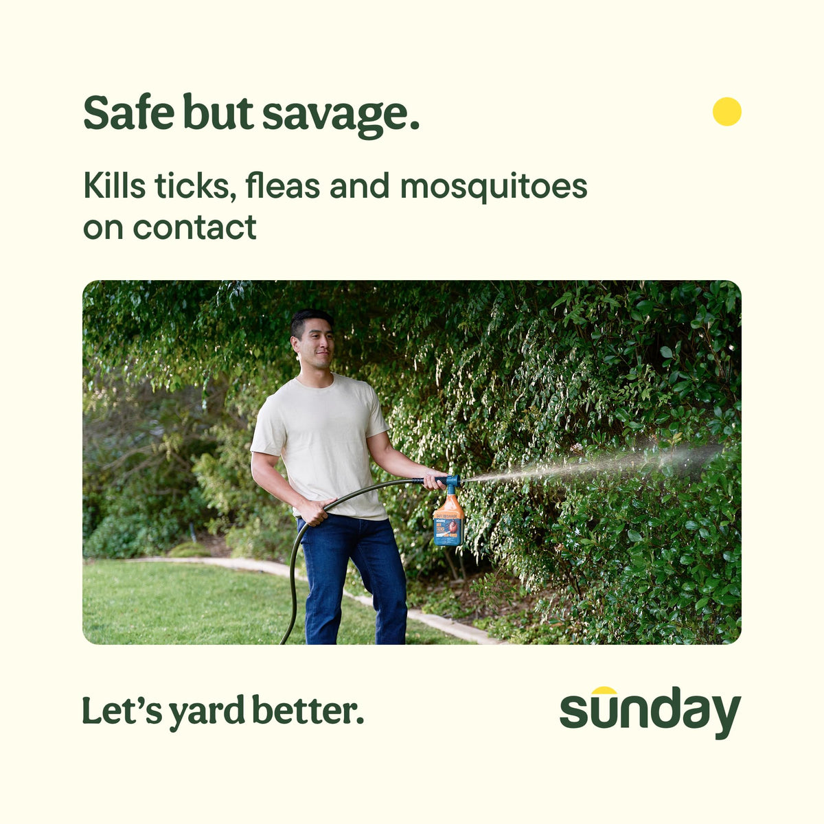 Sunday Nix Ticks bottle with hose-end sprayer easy outdoor application for large areas