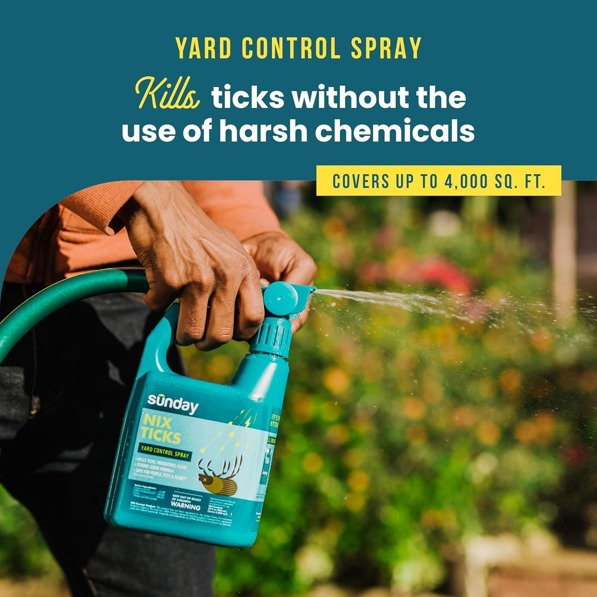 Sunday Nix Ticks kill-on-contact feature illustrated for quick pest relief