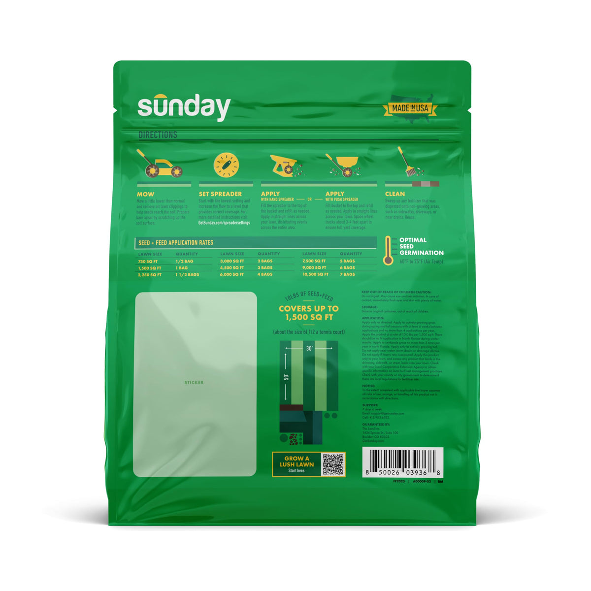 Sunday Northwest Seed + Feed easy application saves time in lawn care routines.