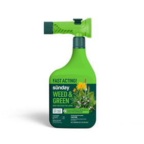 SUNDAY Weed & Green hose-end sprayer attached for easy lawn treatment