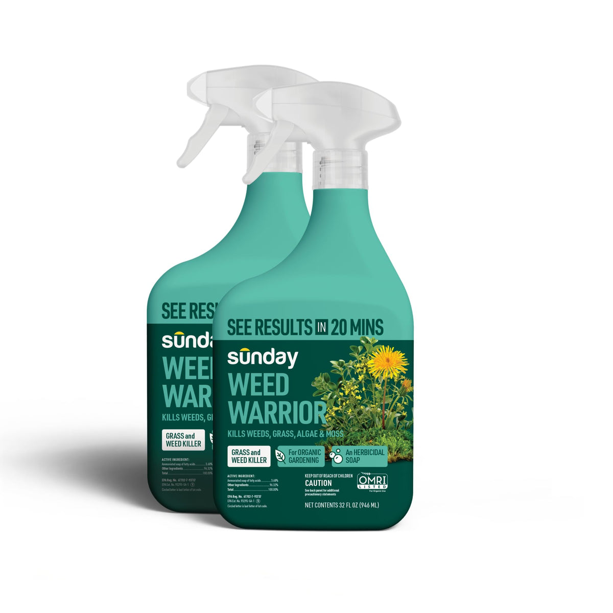 Sunday Weed Warrior 32oz bottle ready-to-use weed killer for paths and beds