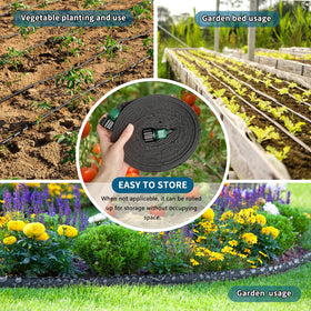 Suneed flat soaker hose aids flexible watering in vegetable patches