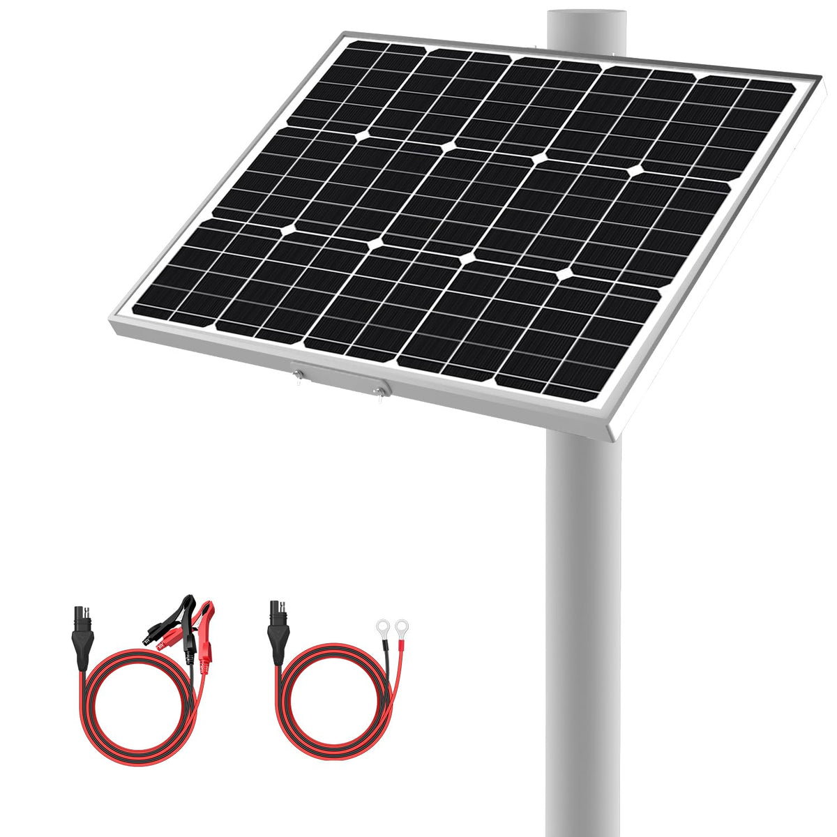 SUNER POWER 12V solar panel trickle charger front view for portable battery upkeep.