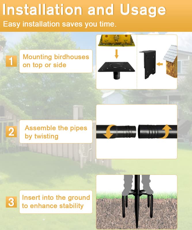 Sungaryard 90inch height adjustable bird pole for custom feeding height.