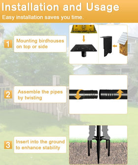 Sungaryard 90inch height adjustable bird pole for custom feeding height.
