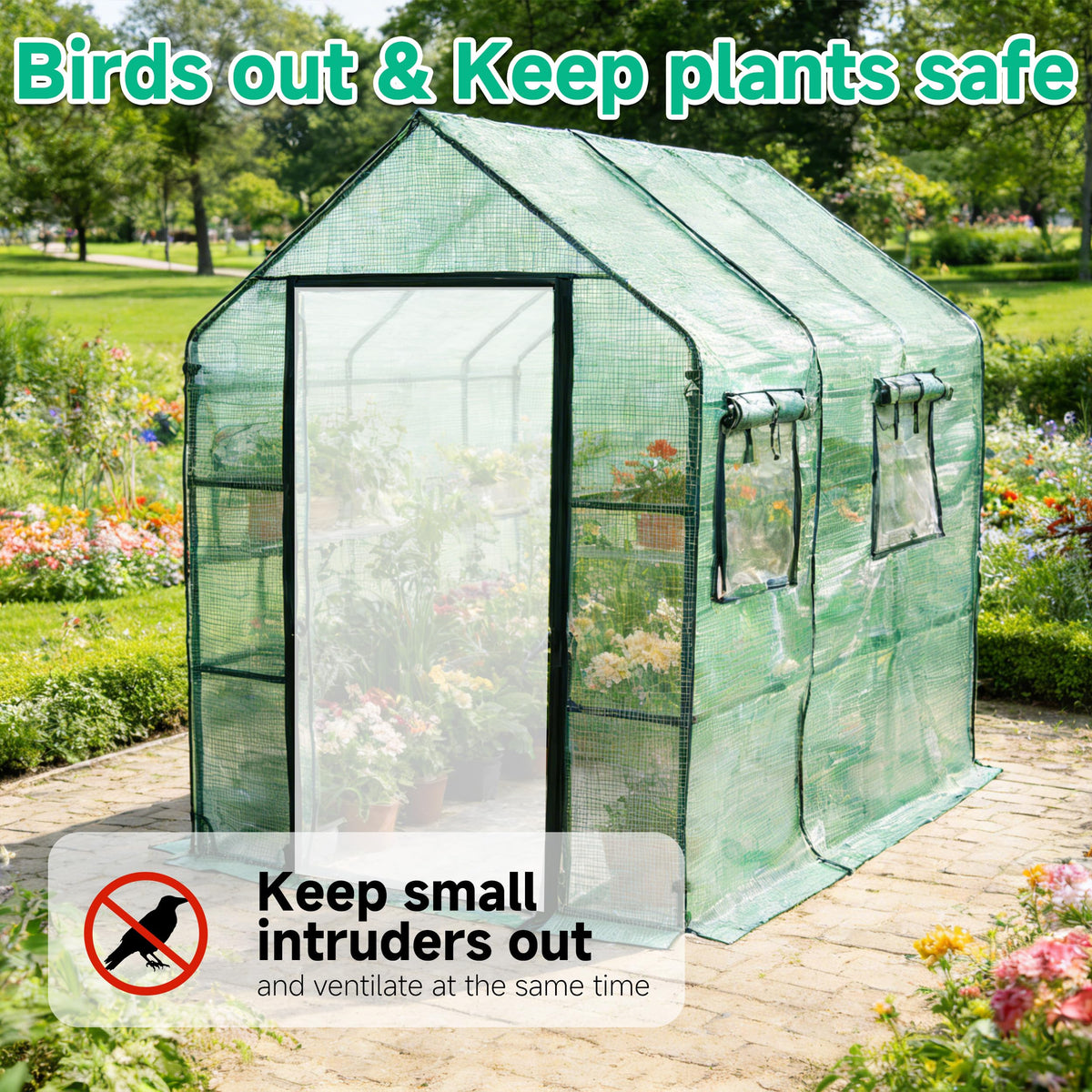 SUNGIFT 20-shelf layout organizes seedlings and pots efficiently.