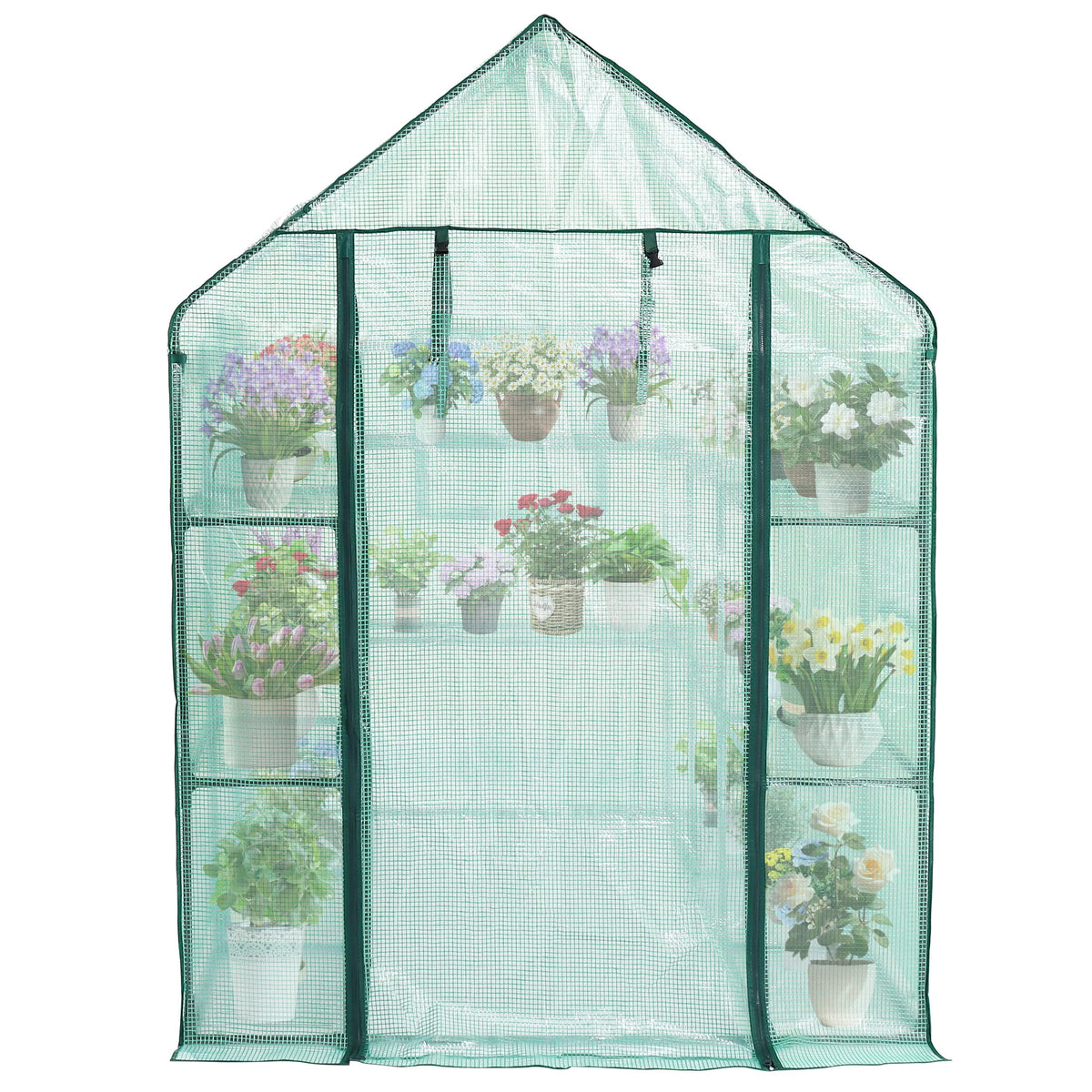 SUNGIFT patio-friendly greenhouse setup enhances outdoor gardening space.