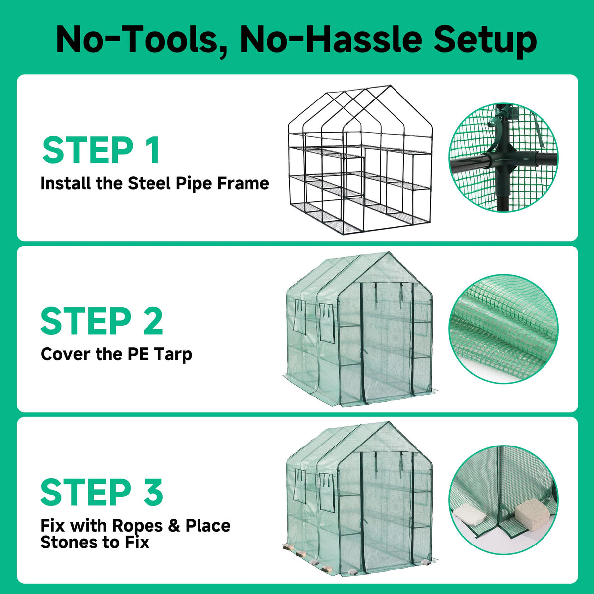 SUNGIFT portable setup with tool-free assembly for fast relocation.