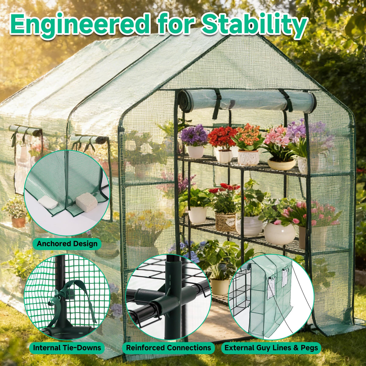 SUNGIFT roll-up zippered door provides ventilation and quick access.