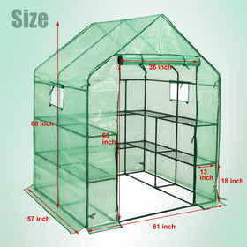 SUNGIFT Walk-in Greenhouse door roll-up highlights easy access and ventilation